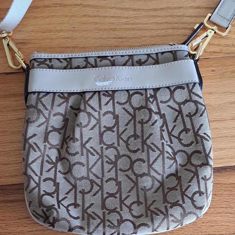 Calvin Klein Brown Monogram Crossbody Bag